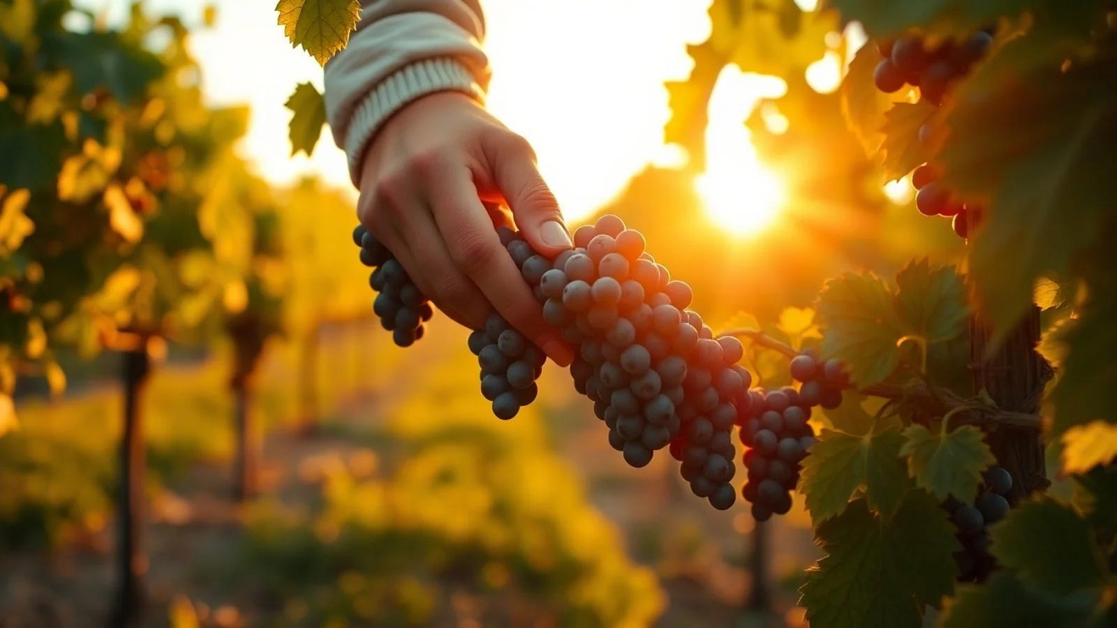 sonhar colhendo uvas vinhedo